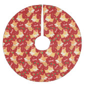 Niedlicher Weihnachtskorgis Polyester Weihnachtsbaumdecke (Vorderseite)