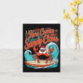 Niedlicher Weihnachtskrab Pub Weihnachtsmannmütze Karte (Gelbe Blume)