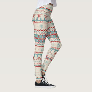 Niedlicher Weihnachtskraut Strick Urlaub Neujahrsw Leggings