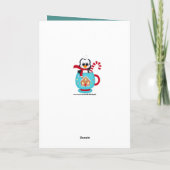 Niedlicher Weihnachtskuchen-Pinguin Feiertagskarte (Rückseite)