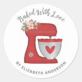 Niedlicher Weihnachtskuchenmischer gebacken mit Li Runder Aufkleber (Vorderseite)