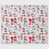 Niedlicher Weihnachtskuhbull Geschenkpapier (Flach)