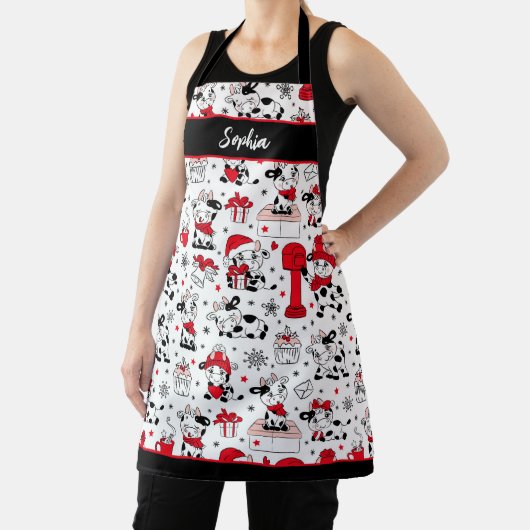 Niedlicher Weihnachtskuhbull Schürze (InSitu)