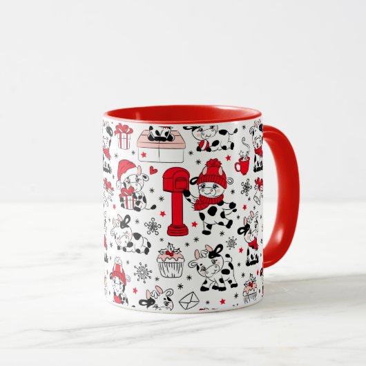 Niedlicher Weihnachtskuhbull Tasse (VorderseiteRechts)