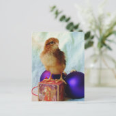 Niedlicher Weihnachtsküken Postkarte (Stehend Vorderseite)