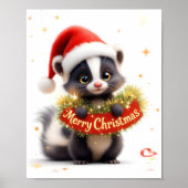 Niedlicher Weihnachtskunk Digital Poster (Vorne)
