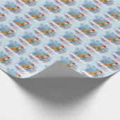 Niedlicher Weihnachtslama am Nordpol Geschenkpapier (Ecke)