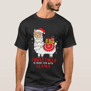 Niedlicher Weihnachtslama Pajama mit dem Weihnacht T-Shirt