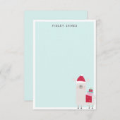 Niedlicher Weihnachtslama Pastel Blauer Personalis Dankeskarte (Vorne/Hinten)