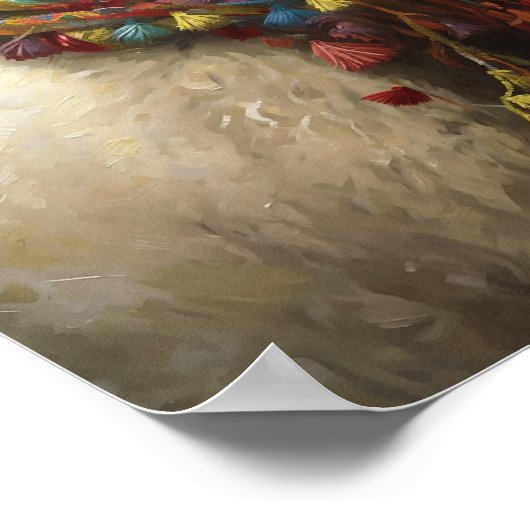 Niedlicher Weihnachtslama Poster (Ecke)