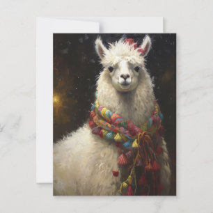 Niedlicher Weihnachtslama Postkarte