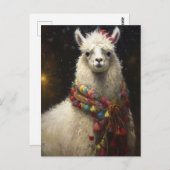 Niedlicher Weihnachtslama Postkarte (Vorne/Hinten)