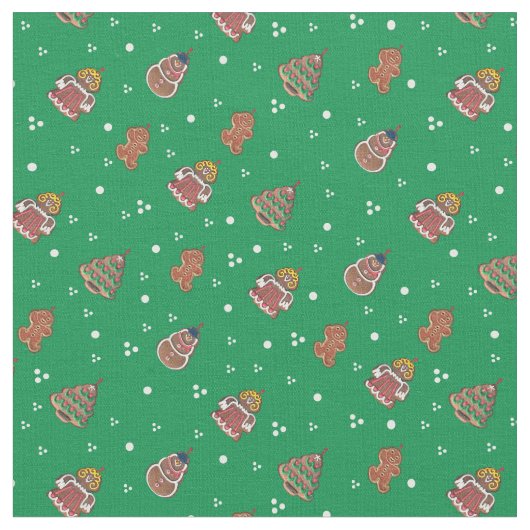 Niedlicher Weihnachtslebkuchenentwurf Stoff (Nahaufnahme)