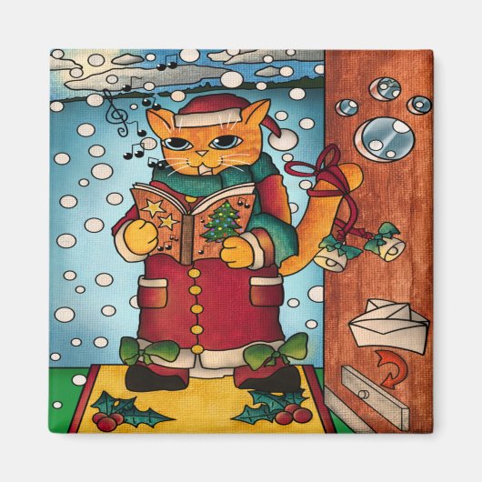 Niedlicher Weihnachtslieder Cat Magnet (Vorne)