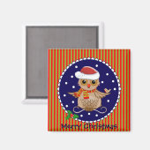 Niedlicher Weihnachtsmagnet mit Cartoon Eule und T Magnet (Vorderseite/Rückseite)