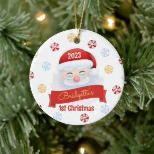 Niedlicher Weihnachtsmann 1. Weihnachtsfeier Keramik Ornament