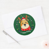 Niedlicher Weihnachtsmann 2 Runder Aufkleber (Umschlag)