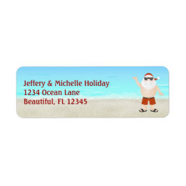 Niedlicher Weihnachtsmann am Strand Weihnachtsansc