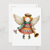 Niedlicher Weihnachtsmann Art Angel Feiertagspostkarte (Vorne/Hinten)