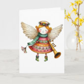Niedlicher Weihnachtsmann Art Angel Karte (Gelbe Blume)