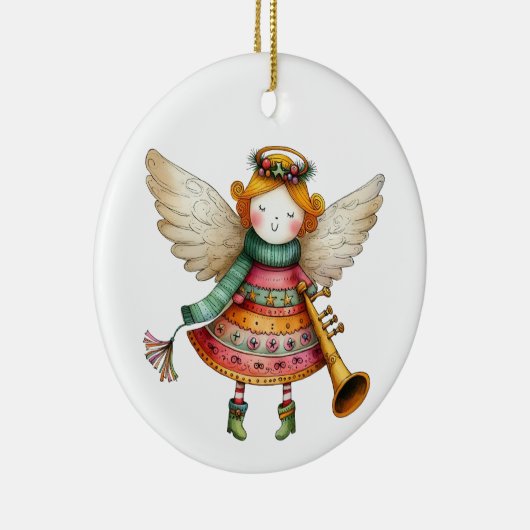 Niedlicher Weihnachtsmann Art Angel Keramik Ornament (Rechts)
