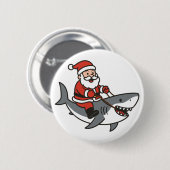 Niedlicher Weihnachtsmann Auf dem Weg zum Hai Button (Vorne & Hinten)