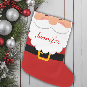 Niedlicher Weihnachtsmann Bart und Gürtel Personal Großer Weihnachtsstrumpf