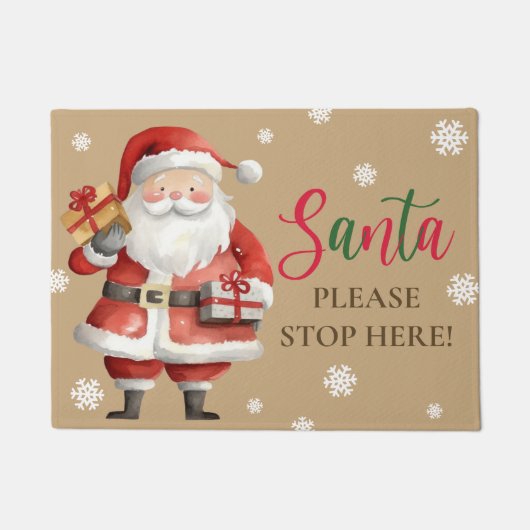 Niedlicher Weihnachtsmann Bitte halten Sie hier an Fußmatte (Vorderseite)