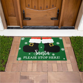Niedlicher Weihnachtsmann Bitte halten Sie hier an Fußmatte