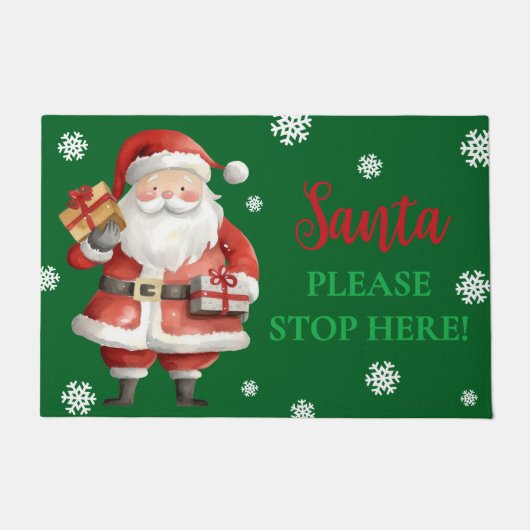 Niedlicher Weihnachtsmann Bitte halten Sie hier an Fußmatte (Vorderseite)