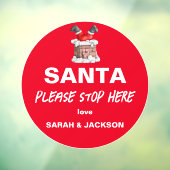 Niedlicher Weihnachtsmann bitte hier aufhören Kind Fensteraufkleber (Blatt 3)