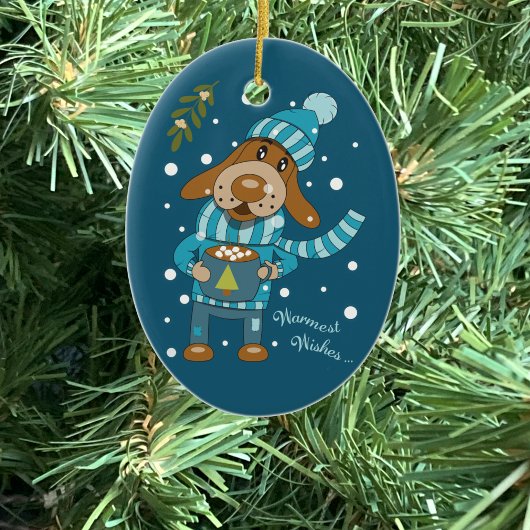 Niedlicher Weihnachtsmann Blaue Keramik Ornament