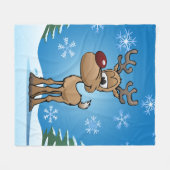 Niedlicher Weihnachtsmann-Cartoon Fleecedecke (Vorderseite (Horizontal))