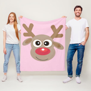 Niedlicher Weihnachtsmann-Cartoon Girly Pink Fleecedecke