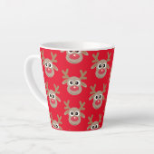 Niedlicher Weihnachtsmann-Cartoon Pattern Red Milchtasse (Linke Ecke)