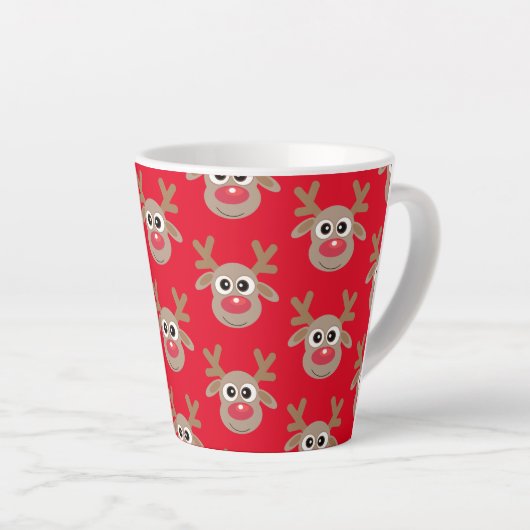 Niedlicher Weihnachtsmann-Cartoon Pattern Red Milchtasse (Rechte Ecke)