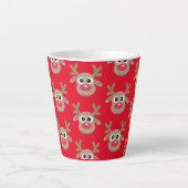 Niedlicher Weihnachtsmann-Cartoon Pattern Red Milchtasse (Vorderseite)