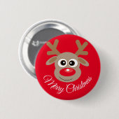 Niedlicher Weihnachtsmann-Cartoon Red Button (Vorne & Hinten)