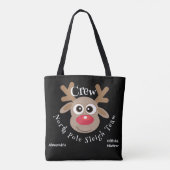 Niedlicher Weihnachtsmann-Cartoon Reindeer Black S Tasche (Rückseite)