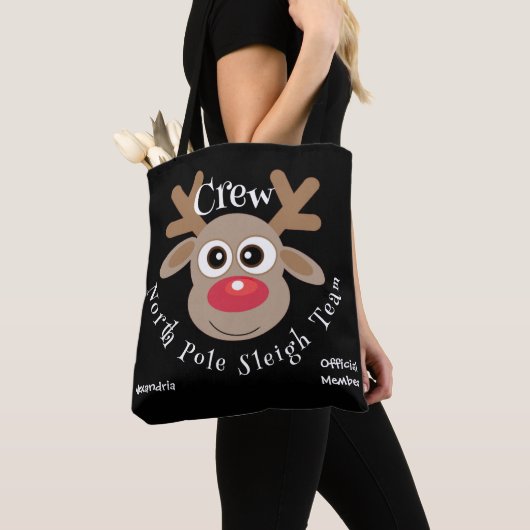 Niedlicher Weihnachtsmann-Cartoon Reindeer Black S Tasche (Von Nahem)