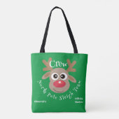 Niedlicher Weihnachtsmann-Cartoon Reindeer Green S Tasche (Rückseite)