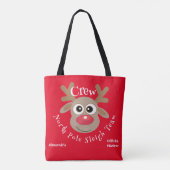 Niedlicher Weihnachtsmann-Cartoon Reindeer Red Sle Tasche (Rückseite)
