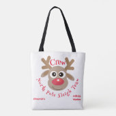 Niedlicher Weihnachtsmann-Cartoon Reindeer Sleigh  Tasche (Rückseite)