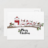 Niedlicher Weihnachtsmann Cartoon Tiere Postkarte (Vorne/Hinten)