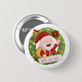 Niedlicher Weihnachtsmann-Claus Button (Vorne & Hinten)
