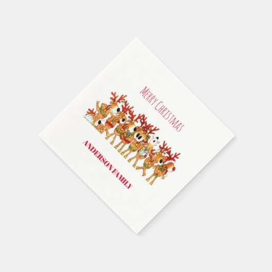 Niedlicher Weihnachtsmann, der singen Serviette (Ecke)