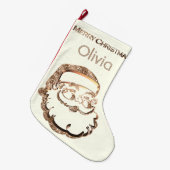 Niedlicher Weihnachtsmann Elegant Großer Weihnachtsstrumpf (Vorderansicht (hängend))