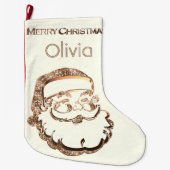 Niedlicher Weihnachtsmann Elegant Großer Weihnachtsstrumpf (Vorderseite)