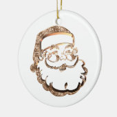Niedlicher Weihnachtsmann Elegantes Gold und Weiß Keramik Ornament (Links)