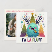 Niedlicher Weihnachtsmann "fa la fluff" Feiertagskarte (Vorne/Hinten)
